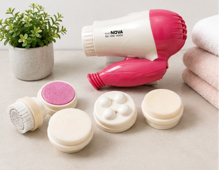 5 in 1 Beauty Care Massager AE-8782 – Facial Cleansing & Skin Care Brush Set