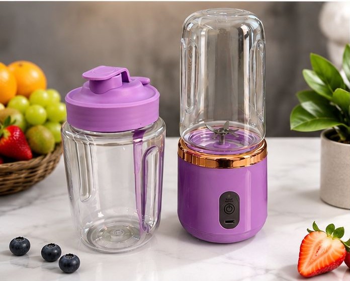 Portable Blender Juicer 400ml × 2 – USB Rechargeable Personal Smoothie & Juice Maker